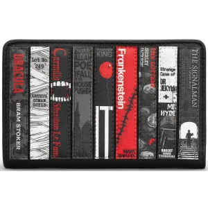Yoshi Horror Bookworm Library Zip Around Black Leather Purse