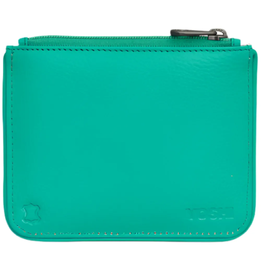 Yoshi Narwhal Blue Leather Zip Top Purse