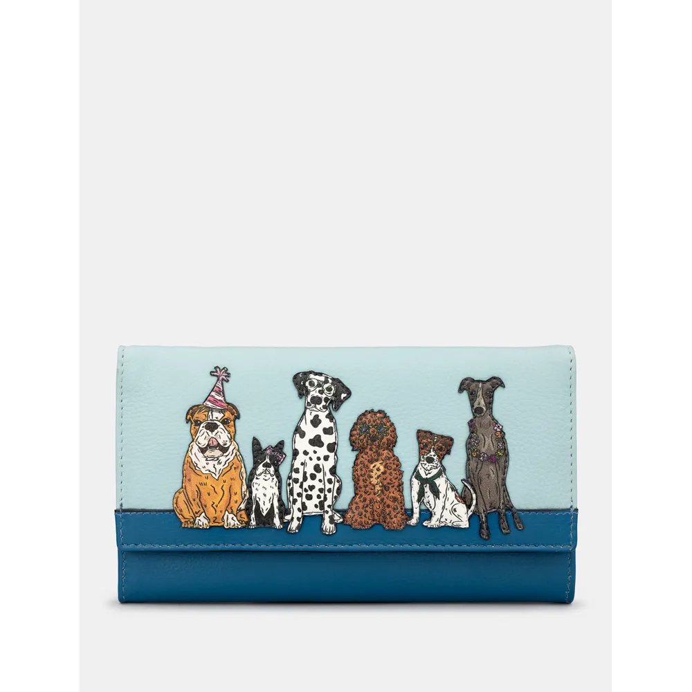 Yoshi Party Dogs Flap Over Leather Matinee Purse
