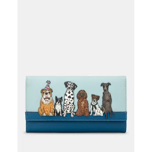 Yoshi Party Dogs Flap Over Leather Matinee Purse
